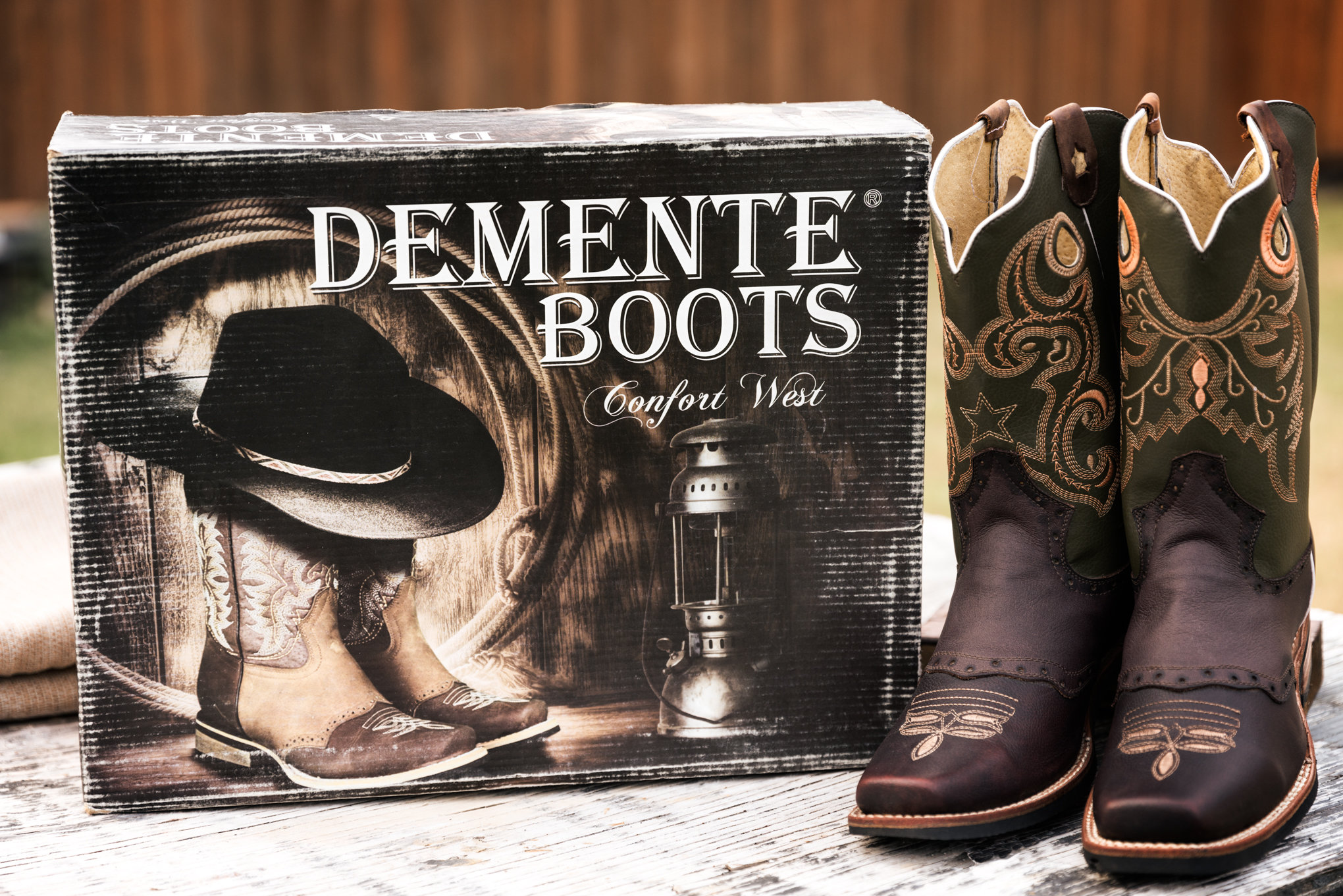 A general shot of boots showcasing them as an advertisement.